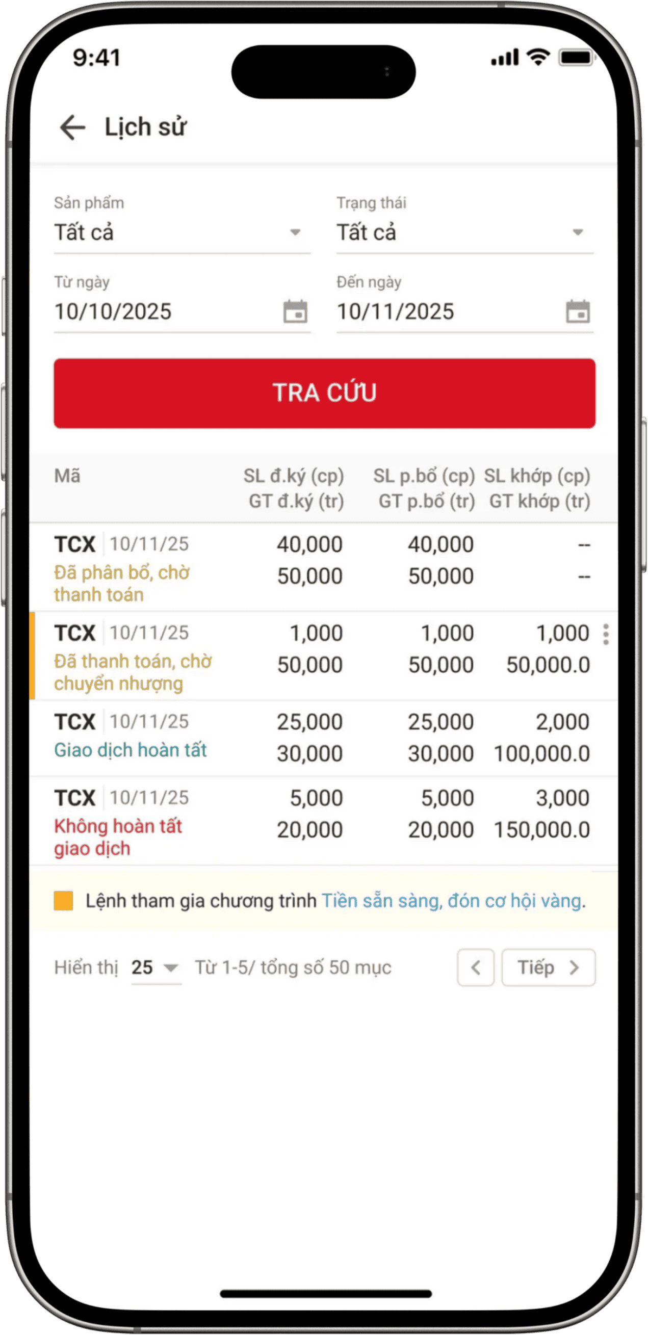 Nền tảng iPO online - Tra cứu