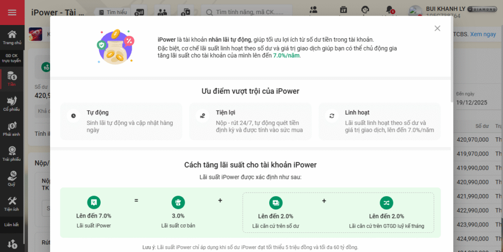 iPower TCBS - Tài khoản Nhân lãi
